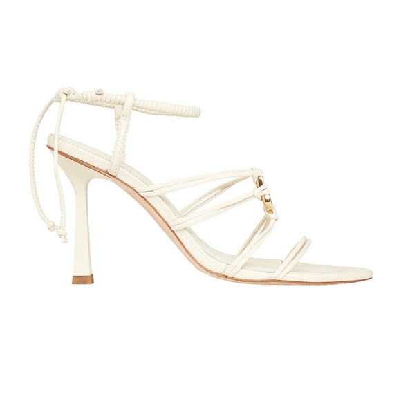 Aje Mirage Leather Strappy Heel in Ivory - Picture 6 of 10